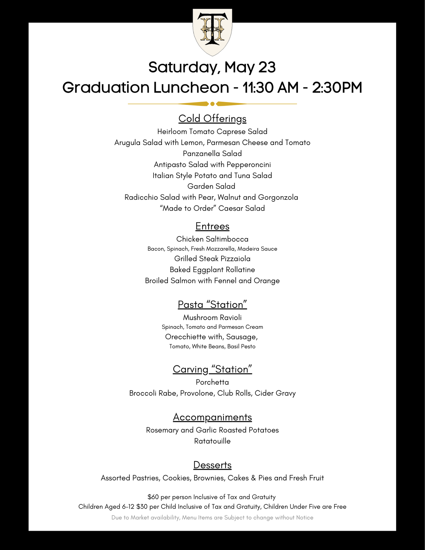 Graduation Luncheon (Adult)